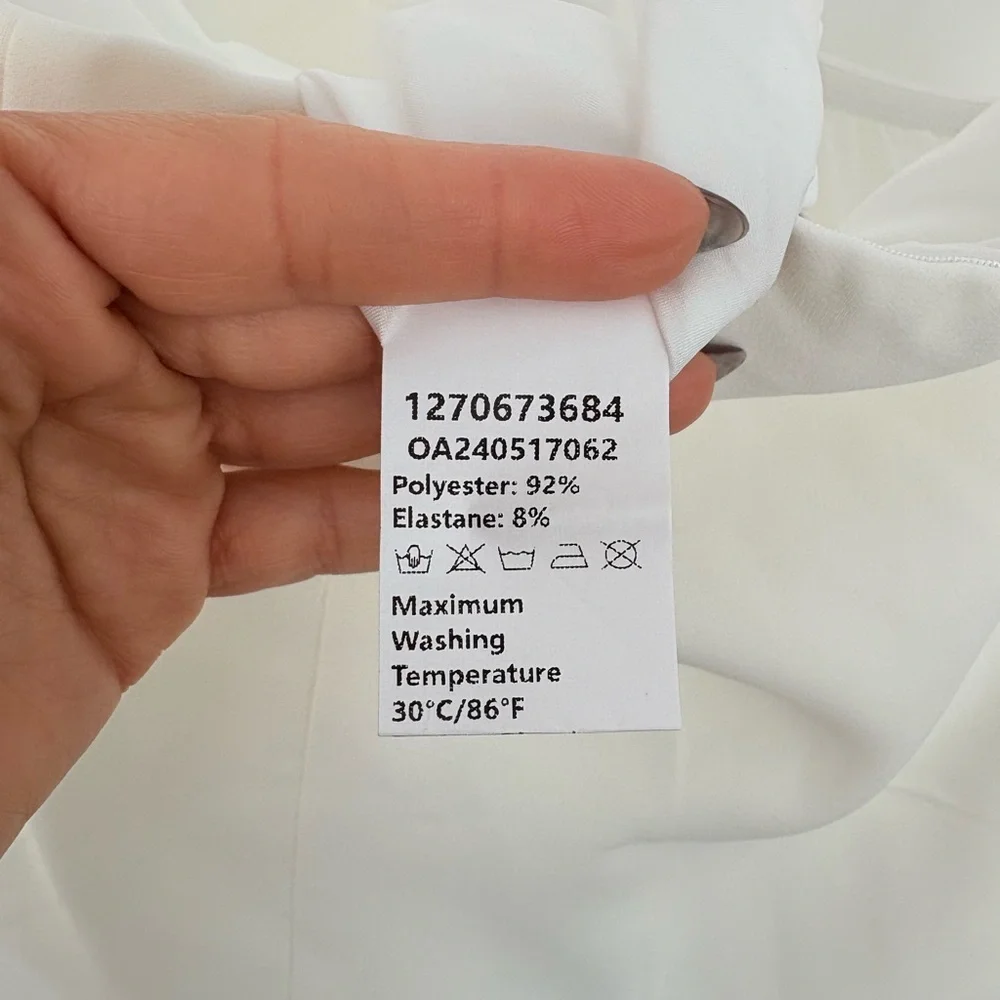 Commense - White Solid Pleated Strapless Split Dress Size Medium NWT - Picture 9 of 11